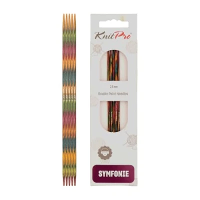 Image de KnitPro KP20127 Symphonie Aiguille Double Pointe Bois Multicolore 38,5 x 1,3 7 cm