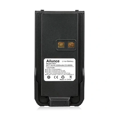 Image de Ailunce Talkie Walkie Batterie Rechargeable Lithium 3200mAh 7.4 V Compatible avec HD1 DMR Radio Retevis RT29 (Noir, 1 pcs)