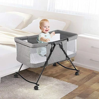 Image de THINFAR Berceau Cododo avec Matelas et Moustiquaire 2 in 1 Lit bébé pour Les Bébés de 0 à 36 Mois Pliable en Mobile d&#039;Appoint (106 * 92 55cm)