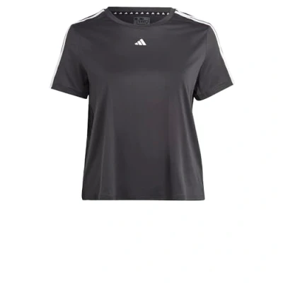 Image de adidas Femme AEROREADY Train Essentials 3 Stripes Tee (Plus Size), Black/White, 4XL Plus