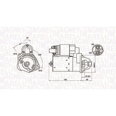 Image de MAGNETI MARELLI 063721394010 Démarreur 12 1,1 9 AUDI: A4 B7 Berline, Avant, B6 SKODA: Superb I Berline