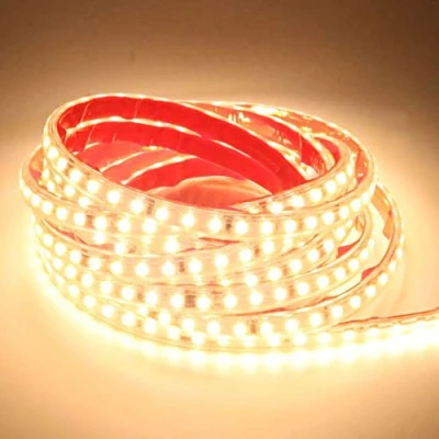 Image de pcning Ruban LED 220V 3M Adhesif Etanche Blanc Chaud avec Interrupteur, 2835 12 Watt/m Bandeau Lumineux Autocollant 3 Metre 3000K Strip Light (3, Chaud)