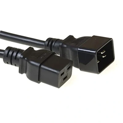 Image de ACT Câble d&#039;alimentation pour appareils à Froid 3 m C19 Femelle vers C20 mâle IEC 60320 AK5087 Noir