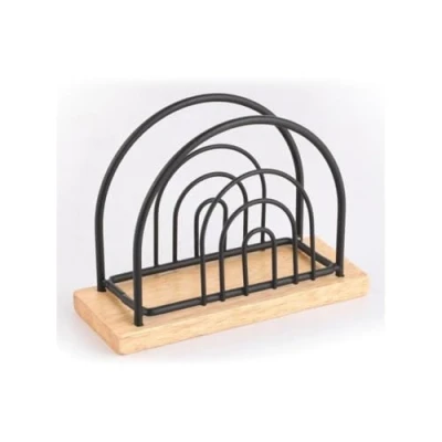 Image de MSV Porte serviettes de tables Design industriel Bois &amp; Acier ELIE Noir mat