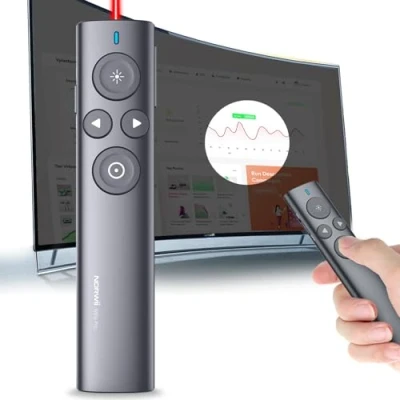 Image de NORWII N95s Pro Numérique Présentateur Rechargeable, Pointeur Laser Présentation Air Mouse Télécommande Support Mettant en évidence Magnify Timer LED LCD