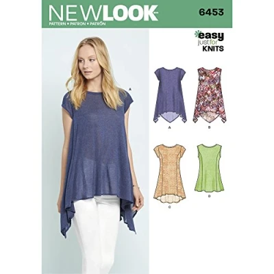 Image de New Look 6453 Un Patron de Couture Tricot &#039;Easy Tops, Blanc