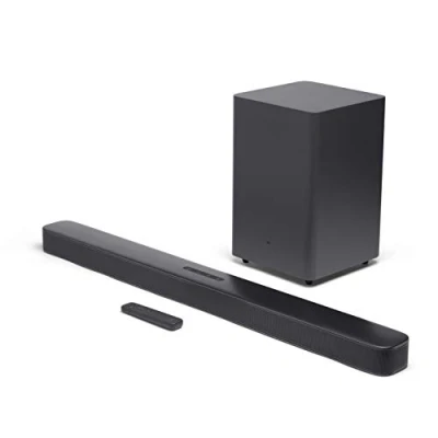 Image de JBL Bar 2.1 Barre de Son pour Basses Profondes Système Divertissement à Domicile, avec capacité Diffusion en continu et Caisson Basses, Noir