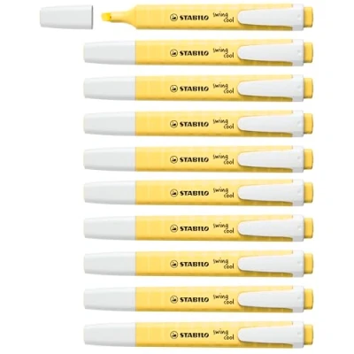 Image de Surligneur STABILO swing cool Pastel Edition Lot x 10 Crème de jaune