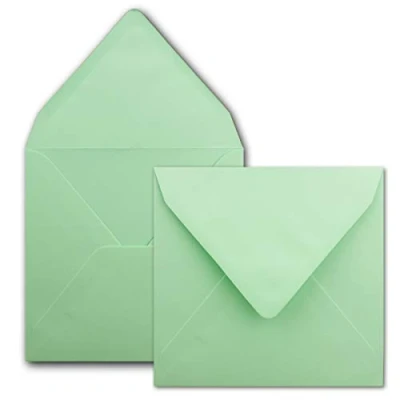 Image de Série FarbenFroh Lot de 1000 enveloppes carrées, vert menthe (vertes), 15,5 x cm, sans fenêtre, à collage humide, pour cartes d&#039;invitation au mariage, anniversaire et plus