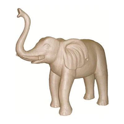 Image de Décopatch XLA02O Un support XXL en papier brun mâché 123x36x100 cm, Elephant