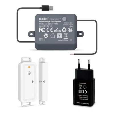 Image de didikit Ouvre Porte de Garage Connecté WiFi, Capteur sans Fil, Interrupteur Intelligent, Compatible avec Google Home Alexa, Kits Smart Module pour Portail Coulissant