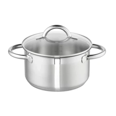 Image de Schulte Ufer Marmite Loop en acier 18/10 avec couvercle verre 20 cm env. 3,5 l