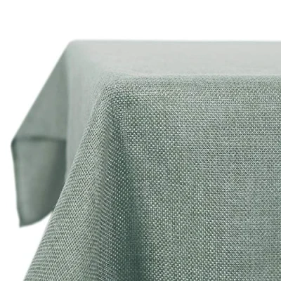 Image de Deconovo Nappe Effet Lin Rectangulaire Imperméable pour Table Salle à Manger la 150x300cm Vert Clair