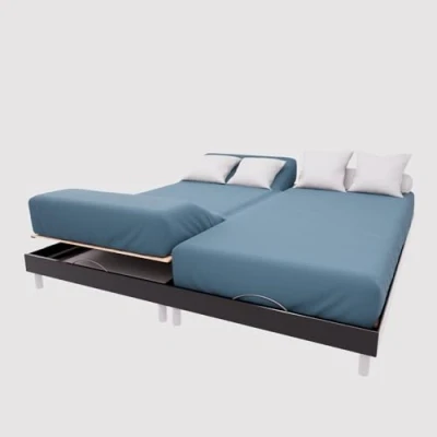 Image de Soleil d&#039;ocre, TPR Fitted Sheet 57 Thread Count Cotton 2 x 70 190 cm Plain Duck Egg Blue