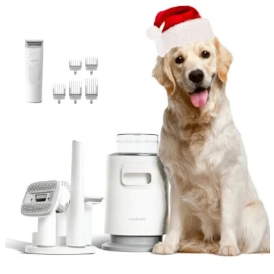 Image de Neakasa P0 Pro Aspirateur Poil de Chien, 48dB Ultra Silencieuse, Tondeuse Chien Long Epais Professionnelle, Kit Brosse Toilettage pour Chat, avec 5 Peignes Guides