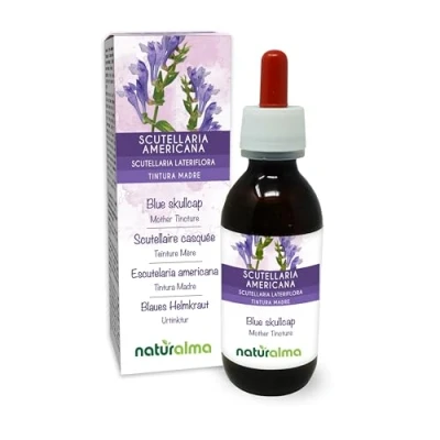 Image de Scutellaire casquée ou américaine (Scutellaria lateriflora) herbe Teinture Mère sans alcool Naturalma Extrait liquide gouttes 120 ml Complément alimentaire Végétalien végan