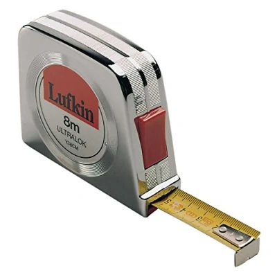 Image de Lufkin Y25CME (T0060402511) Ultralok Mètre Ruban 5m x 13mm / 16&#039; 1/2 Pouce, Avec Mesure Métrique Et Anglaise Boîtier En Plastique Chromé