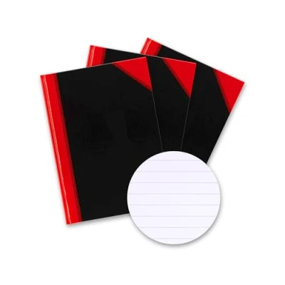 Image de Bantex Lot de 3 carnets lignés A5 96 feuilles 70 g/m² Couverture rigide Noir