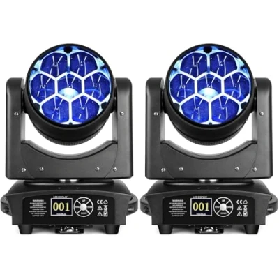 Image de BETOPPER Têtes Mobiles 350W, lumières discothèques avec 7 x 40W LED RGBW. Effets beam/wash/zoom et filtre CTO, effet Bee Eye, activation sonore. pour éclairage de scène, fêtes, clubs, bars 2 PCS