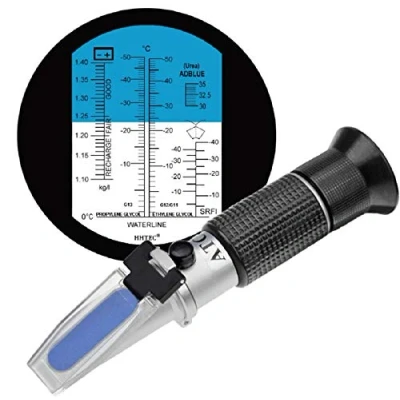 Image de HHTEC 4 In 1 réfractomètre antigel éthylène glycol, propylène pour le point de congélation l&#039;eau refroidissement, du disque, AdBlue, batterie