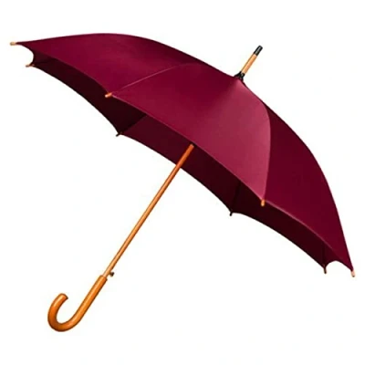 Image de Falconetti Parapluie long femme Ouverture automatique Manche et poignée canne bois Bordeaux LA158070BORD Taille Unique