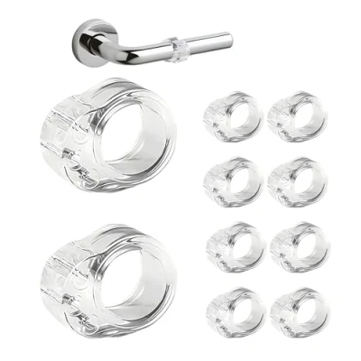 Image de FHISKUNYU Lot de 10 pare chocs pour poignées porte Protection anti défaillance en PVC, protections transparentes
