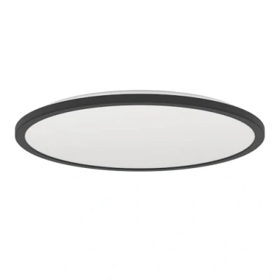 Image de Eglo connect.z Smart Home plafonnier LED de salle bain Rovito Z, ZigBee, app et commande vocale Alexa, blanc chaud froid, RGB, à intensité variable, noir, IP44, Ø 50 cm