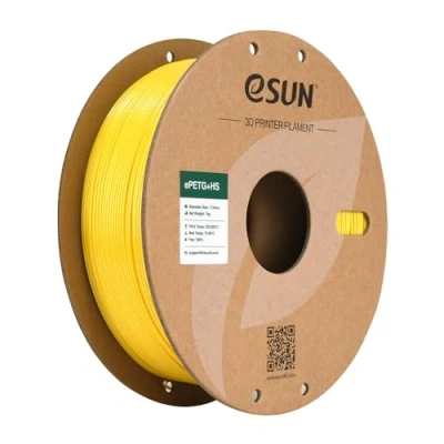 Image de eSUN PETG Filament 1.75mm, ePETG+HS d&#039;Imprimante 3D Haute Vitesse, Précision Dimensionnelle +/ 0.05mm, Bobine de 1KG (2.2 LBS) pour l&#039;Impression Rapide,Jaune Solide