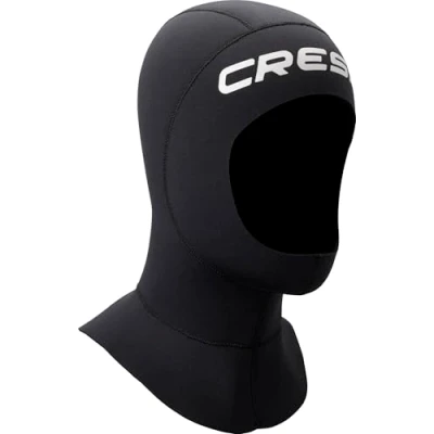 Image de CRESSI Resilient Long Hood 3mm 2XL Cagoule Néoprène Double Doublure 3 mm Unisex Adult, Noir Col Rond Plus Large
