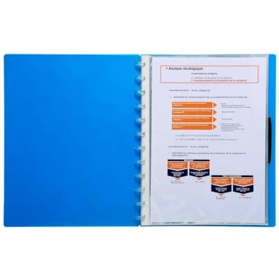 Image de Exacompta Réf. 56270E Carton de 5 recharges 20 pochettes lisses détachables pour protège documents amovibles à anneaux en polypropylène format A4 couleur cristal translucide