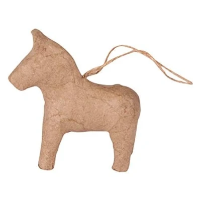 Image de Décopatch NO040C Un support en papier pulpé 8,5x3x8 cm, Cheval de Dalécarlie à suspendre