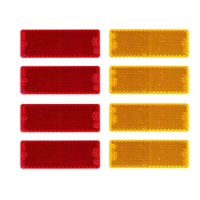 Image de BEIJISTAR Kit Réflecteurs pour Remorque, 4 Catadioptre Rouge, Jaune, Rectangulaire Soi Adhésif, Remorque Camion RV Caravane