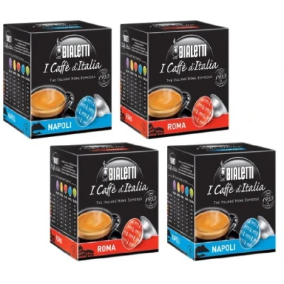 Image de Bialetti: Two Pair Napoli + Roma Set of 64 Capsules * (2+2) by Bialetti