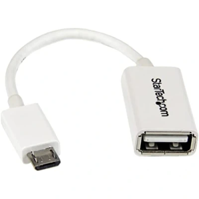 Image de Câble adaptateur Micro USB vers Host OTG STARTECH UUSBOTGW 12cm Blanc Garantie à vie