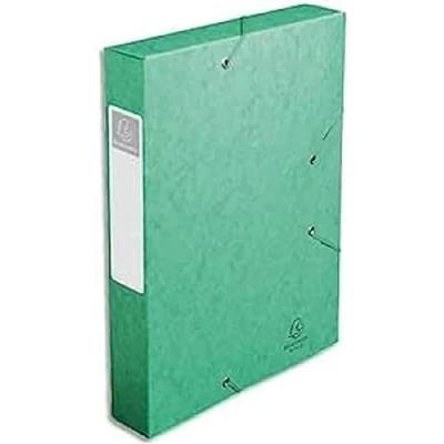 Image de Exacompta Réf. 16003H 1 boîte de classement avec élastiques CARTOBOX Livrée à plat Dos 6 cm Carte lustrée 7/10ème 600g/m² Dimensions 25x33cm Format classer A4 Coloris vert