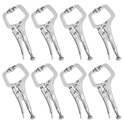 Image de Kurtzy 13,3 cm Serre Joint en Métal C avec Vis Réglable et Plaques Pivotantes (Lot de 8) Mini Pince Serrage Soudure pour les Surfaces Inégales, Angles, Artisanat Loisirs