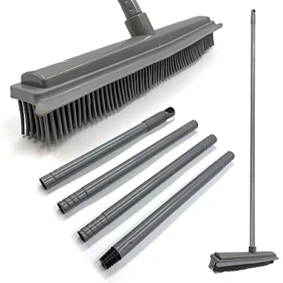 Image de Balai en Caoutchouc avec Manche métal Multi Sections de 120cm tête Brosse Large raclett