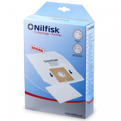 Image de Sac d&#039;aspirateur Nilfisk 30050002 aspirateur sacs action plus (X5)+pré filtre