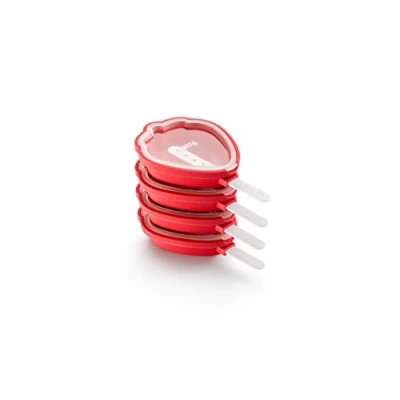 Image de Lékué 3400265S01 Fraise Glacé Pack 4 Uts., Silicone, Rouge,, 15.4 x 9.4 3.cm