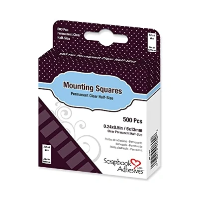 Image de Scrapbook Adhesives by 3L Mounting Squares, 500 pcs (0.24 x 0.5inch) Clear