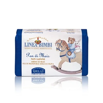 Image de Helan, Linea Bimbi Bio, Savon Solide avec Amidon de Maïs Nettoyant Bébé et Enfant pour Peaux Délicates Amande Douce Olive, sans Conservateurs Main Corps, 100 ml Made in Italy
