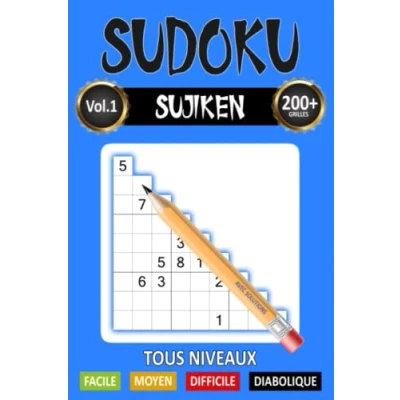 Image de SUDOKU SUJIKEN Tous niveaux Solutions incluses: 200 grilles à compléter