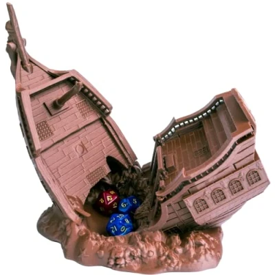 Image de tour de dés bateau pirate, parfaite pour donjons et dragons, RPG table, jeux miniatures société