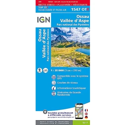 Image de 1547OTR OSSAU VALLEE D&#039;ASPE PARC NAT.PYRENEES RESISTANTE (Carte)