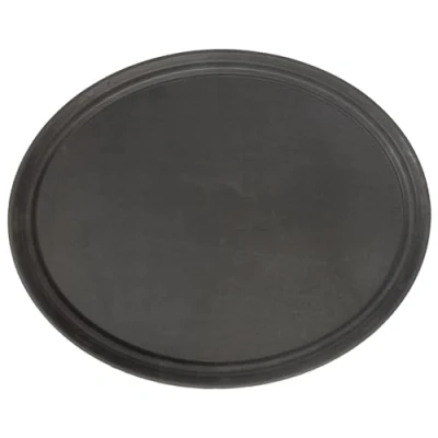 Image de 1x Noir 73.5cm x 60cm Ovale Antidérapant Plateau Grand Plastique Cuisine Nourriture Thé Café Dîner Tableau Boissons de Fête par Argon Tableauware