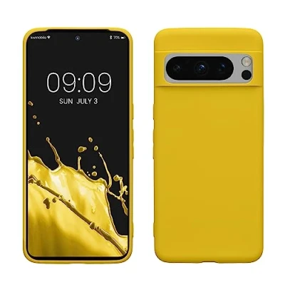 Image de kwmobile Housse Compatible avec Google Pixel 8 Pro Coque de téléphone Protection Souple en Silicone Jaune radieux
