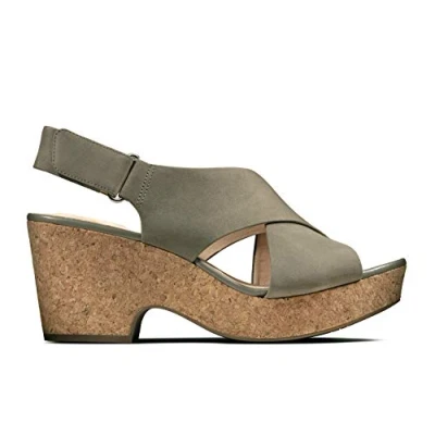 Image de Clarks Maritsa LARA Sandales à plateforme, Femme, Taille: 38, Sage Nubuck