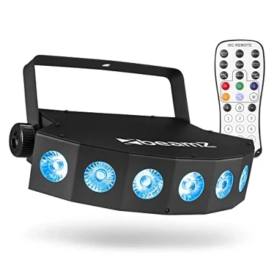 Image de BeamZ Fingers7 Jeu de Lumière RGBW Modes DMX 4 ou 7 Canaux, Mode Automatique, Détection du Son, Fonction Maître/Esclave, Affichage LED, Télécommande, Idéal pour Animer vos Soirées