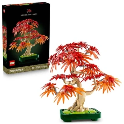 Image de LEGO Botanicals Bonsaï d’Érable Rouge du Japon Kit de Construction Adulte Plante Artificielle avec Feuilles Rouges et Oranges Pot Constructible Idée Cadeau Décoration Intérieure DIY 10348
