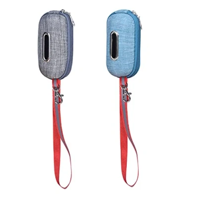 Image de 2Pcs Distributeur Sac a Crottes Chien en Tissu,Distributeur de Sacs à Déjections Canines avec Crochet Support pour Crotte Chien/Sac Caca